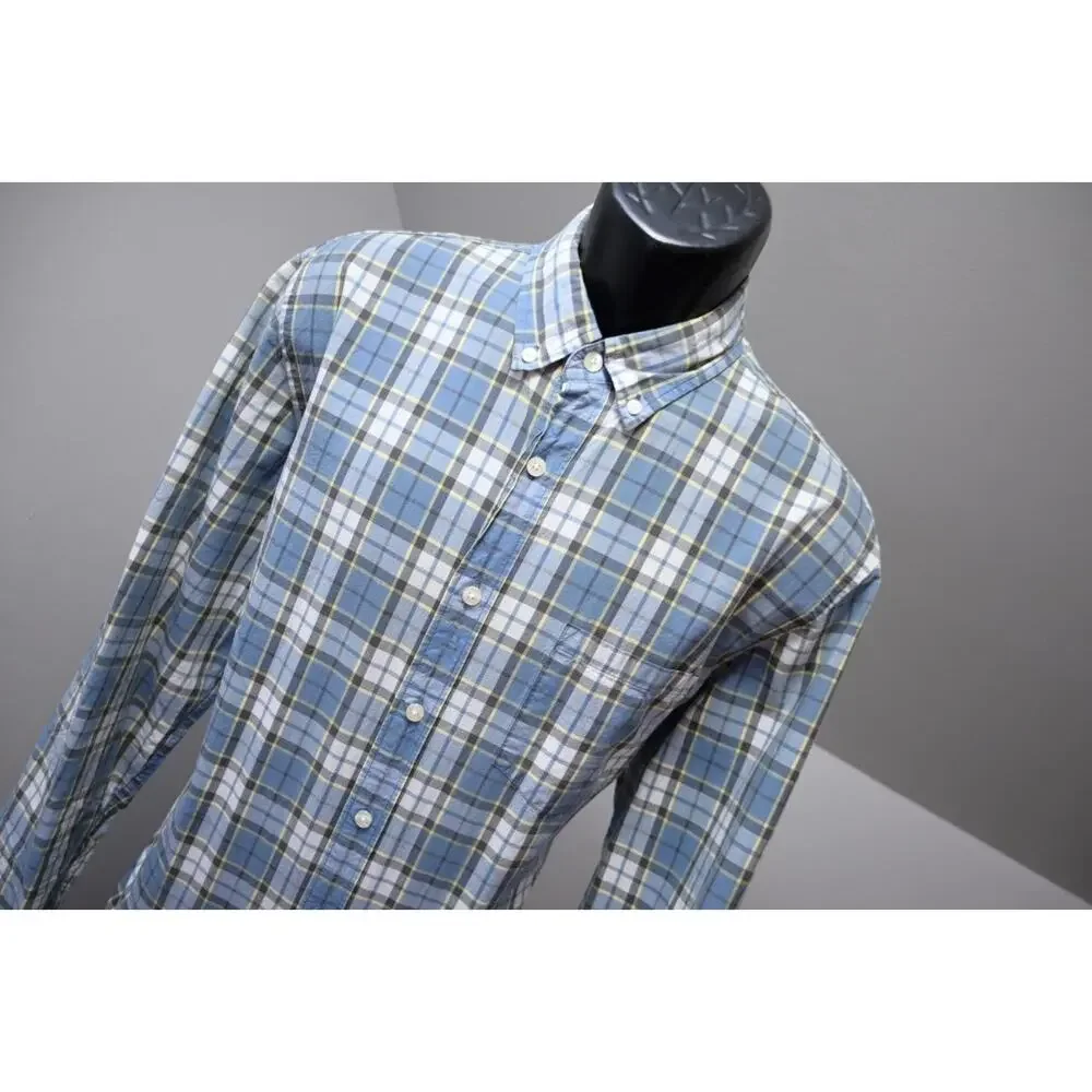 J‎ Crew Dress Shirt Classic Fit Casual Plaid Button Up Long Sleeve Mens Sz Large